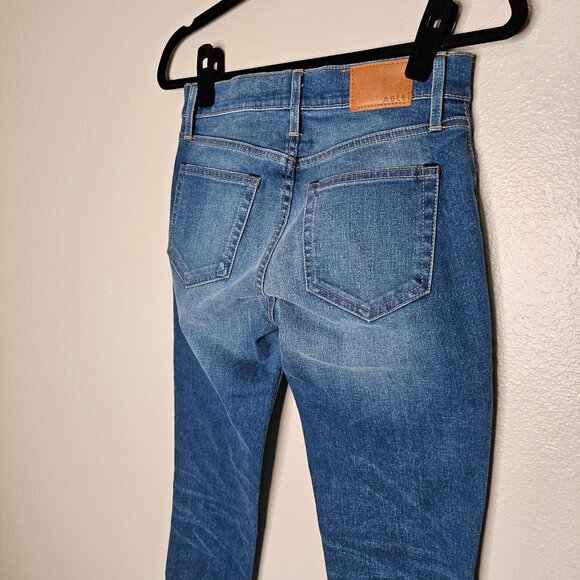 Able 25 Jeans Medium Wash Mid Rise Skinny Jeans Stretch 26" Inseam Comfy - Picture 5 of 9